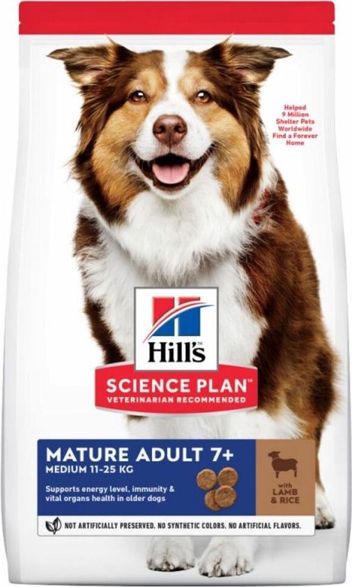 Hills Canine Mature Adult Medium Lam - Rijst 14 kg
