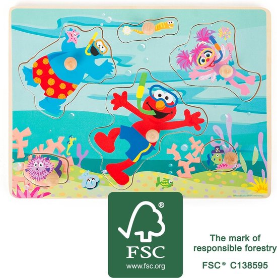 Houten puzzel sesamstraat - Onderwater wereld - FSC® - Kinderpuzzel vanaf 1  jaar | bol.com