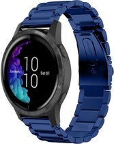 Stalen Smartwatch bandje - Geschikt voor  Garmin Venu stalen band - blauw - Horlogeband / Polsband / Armband