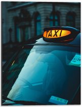 Dibond - Geel Taxi Bord - 30x40cm Foto op Aluminium (Met Ophangsysteem)