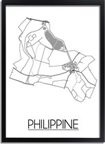 Philippine Plattegrond poster A3 + Fotolijst Zwart (29,7x42cm) - DesignClaud