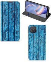 Telefoonhoesje OPPO Reno4 Z 5G Magnet Case Wood Blue