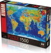 World Political Map Puzzel 1500 Stukjes