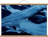 Schoolplaat – Blauwe Verfstreep - 90x60cm Foto op Textielposter (Wanddecoratie op Schoolplaat)