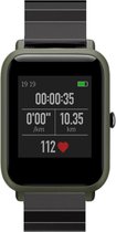 Stalen Smartwatch bandje - Geschikt voor  Xiaomi Amazfit Bip metalen bandje - zwart - Horlogeband / Polsband / Armband