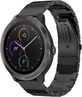 Stalen Smartwatch bandje - Geschikt voor  Garmin Vivoactive 3 metalen bandje - zwart - Horlogeband / Polsband / Armband