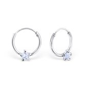Aramat jewels ® - 925 sterling zilveren kinder oorringen met zirkonia ster lila