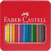 Faber Castell FC-110916 Kleurpotlood Jumbo GRIP Etui Met 16 Stuks Assorti
