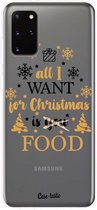 Casetastic Samsung Galaxy S20 Plus 4G/5G Hoesje - Softcover Hoesje met Design - All I Want For Christmas Is Food Print