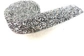 10 cm Crystal Rhinestone Strass Hot Fix Strijk Tape (prijs per 10 cm) L 10x B 2,1 cm Zilver