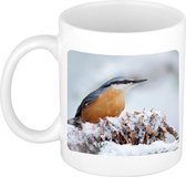 Dieren foto mok boomklever vogel - vogels beker wit 300 ml