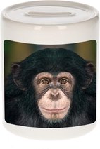 Dieren leuke chimpansee foto spaarpot 9 cm jongens en meisjes - Cadeau spaarpotten leuke chimpansee apen liefhebber