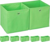 Relaxdays 12 x opbergbox - stof - opvouwbaar - speelgoed - opbergmand – opbergen – groen
