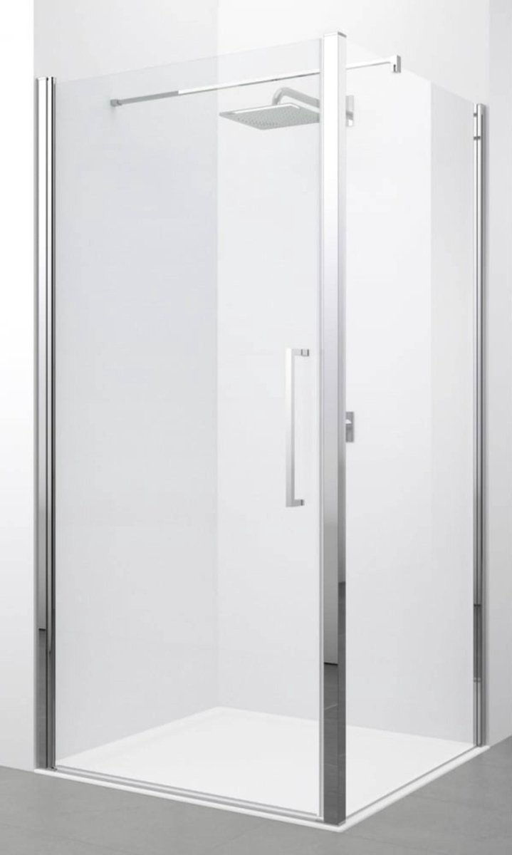 Novellini Young 2.0 F1 zijwand 89/91x200cm met chroom mat profiel en helder glas