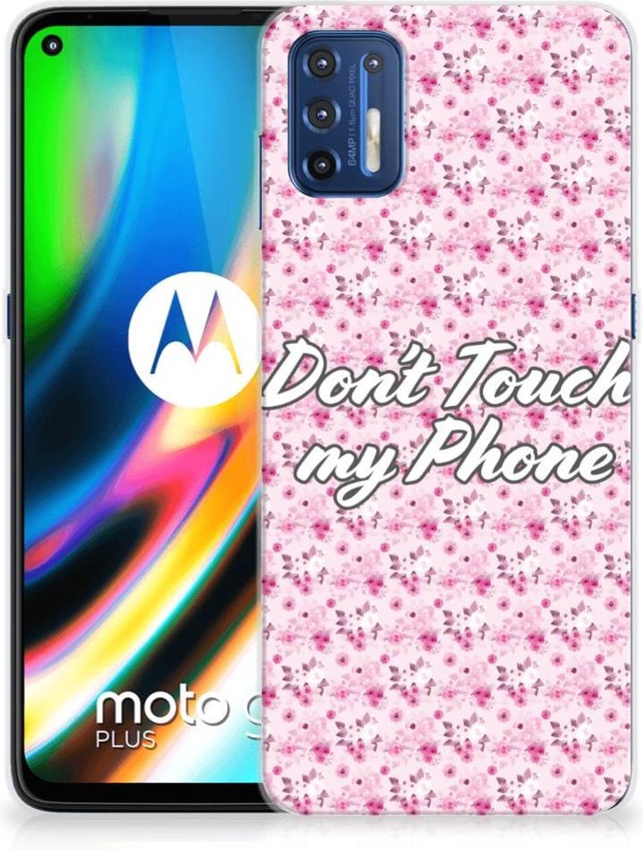 Motorola Moto G9 Plus Silicone-hoesje Flowers Pink DTMP