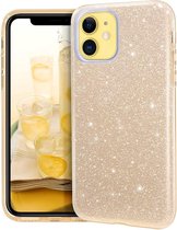 iPhone 12 / iPhone 12 Pro Hoesje Glitter TPU Backcover - Goud