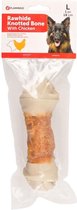 Flamingo hondensnack Geknoopt been kip 18cm. Let op: 1 zakje met 1 stuk!