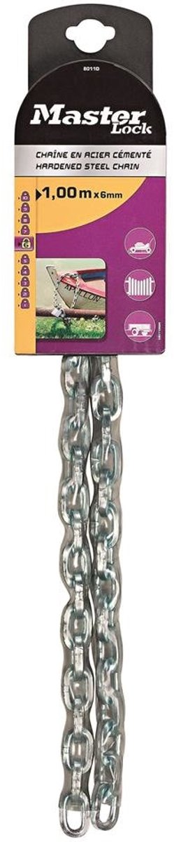 MasterLock ketting, staal met vinyl, 6mm, 1m