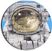 Dibond Wandcirkel - Astronaut Geschilderd op Container - 20x20cm Foto op Aluminium Wandcirkel (met ophangsysteem)