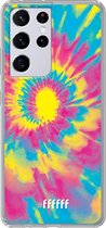 6F hoesje - geschikt voor Samsung Galaxy S21 Ultra -  Transparant TPU Case - Psychedelic Tie Dye #ffffff