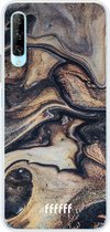 6F hoesje - geschikt voor Honor 9X Pro -  Transparant TPU Case - Wood Marble #ffffff