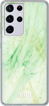 6F hoesje - geschikt voor Samsung Galaxy S21 Ultra -  Transparant TPU Case - Pistachio Marble #ffffff