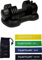 Tunturi - Fitness Set - Verstelbare Dumbbellset 12,5 kg - Weerstandsbanden 4 stuks
