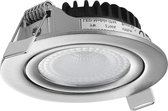 LED Inbouwspot Kantelbaar- Gematteerd Glas - Nikkel - 2700 Kelvin - 230 Volt - IP44- Badkamer - 5 Watt - Dimbaar