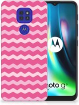 Bumper Hoesje Motorola Moto G9 Play | E7 Plus Smartphone hoesje Waves Pink