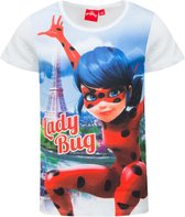 Miraculous Ladybug T-shirt - wit - maat 98/104 (4 jaar)