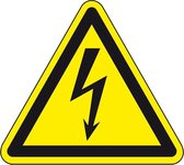 Sticker elektriciteit waarschuwing - zelfklevende folie - 150 mm - geel zwart