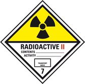 ADR klasse 7 sticker radioactief 2, zeewaterbestendig 100 x 100 mm