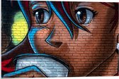 Forex - Graffiti op de Muur - 90x60cm Foto op Forex