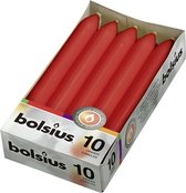 Bolsius Dinerkaarsen 18 X 2,13 Cm Wax Bordeaux 10 Stuks