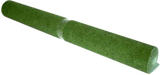 Un tapis d'herbe vert roulé avec une bande transparente.