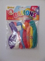 Ballonnen cijfer 30 no. 12 eenzijdig 1 zakje met 8 stuks