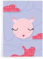 Poster Kinderkamer zonder lijst - Poster Babykamer - Jongen en Meisje - Wanddecoratie - Kinderposters - Cadeau - Dreaming Hamster - 40 x 60 cm