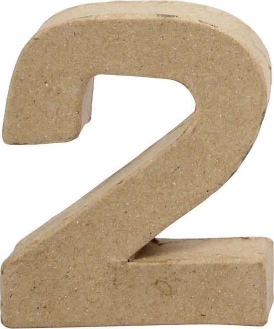 Chiffre, petit, 2, H: 10 cm, épaisseur 1,7 cm, 1 pièce, l: 8,3 cm