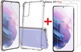 Samsung Galaxy S21 Plus hoesje - Anti Shock Backcover + 2x Glazen Screenprotector / tempered glass