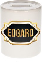 Edgard naam cadeau spaarpot met gouden embleem - kado verjaardag/ vaderdag/ pensioen/ geslaagd/ bedankt