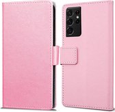 Cazy Samsung Galaxy S21 Ultra hoesje - Book Wallet Case - roze