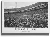 Walljar - Feyenoord - DWS '65 - Zwart wit poster met lijst