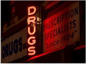 Poster – ''Drugs'' Rode Letters - 40x30cm Foto op Posterpapier