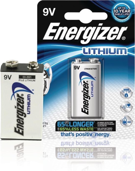 Energizer Ultimate Lithium 9V e-block MN1604 Batterij
