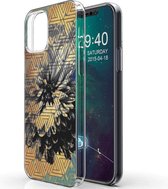 iMoshion Design voor de iPhone 12, iPhone 12 Pro hoesje - Grafisch - Bloem Goud