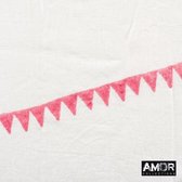 Sjaal wit rood - 100% katoen - driehoek print