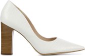 Peter Kaiser Pumps / Stiletto Dames / Damesschoenen - Leer - Pythonprint  - Naaldhak hoogte 8 cm - 75701 lizard - Wit - Maat 39.5