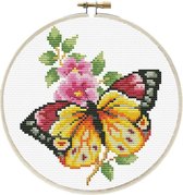 240.057 No Count Cross stitch Butterfly Bouquet 15x15cm