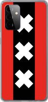 6F hoesje - geschikt voor Samsung Galaxy A72 -  Transparant TPU Case - Amsterdamse vlag #ffffff