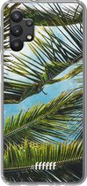 6F hoesje - geschikt voor Samsung Galaxy A32 5G -  Transparant TPU Case - Palms #ffffff